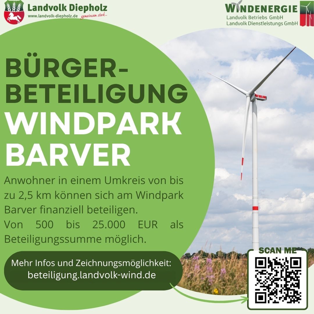 beteiligung-barver-kachel Bürgerbeteiligung Windpark Barver. Anwohner im Umkreis von bis zu 2.5 km können sich am Windpark Barver finanziell beteiligen.